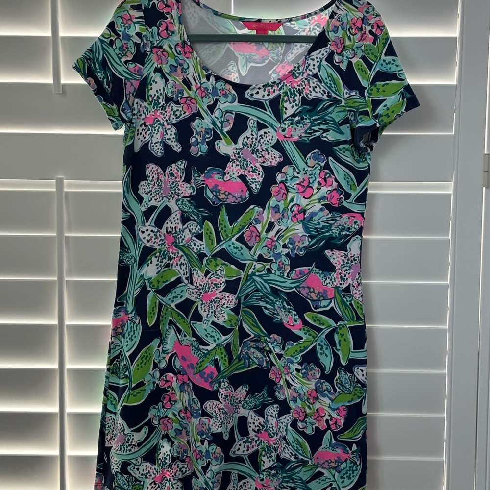 Lilly Pulitzer Floral Print Dress - Navy, Pink, Green